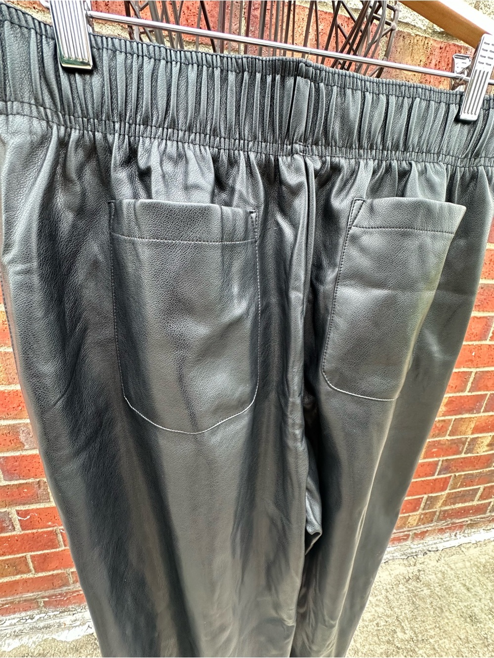 Avec Les Filled Anthropologie Sleek Jogger Moto  Faux Leather Streetwear Pants - Picture 9 of 16